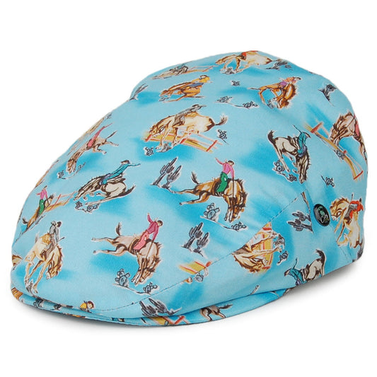 City Sport Hats Bucking Bronco Flat Cap - Blue