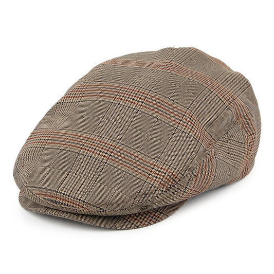 Brixton Hats Hooligan Lightweight Windowpane Flat Cap - Beige-Multi