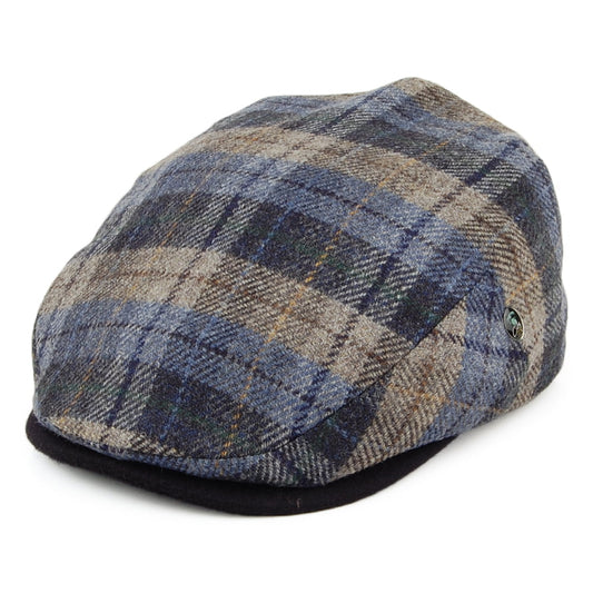 City Sport Plaid Wool & Cashmere Flat Cap - Blue-Moss
