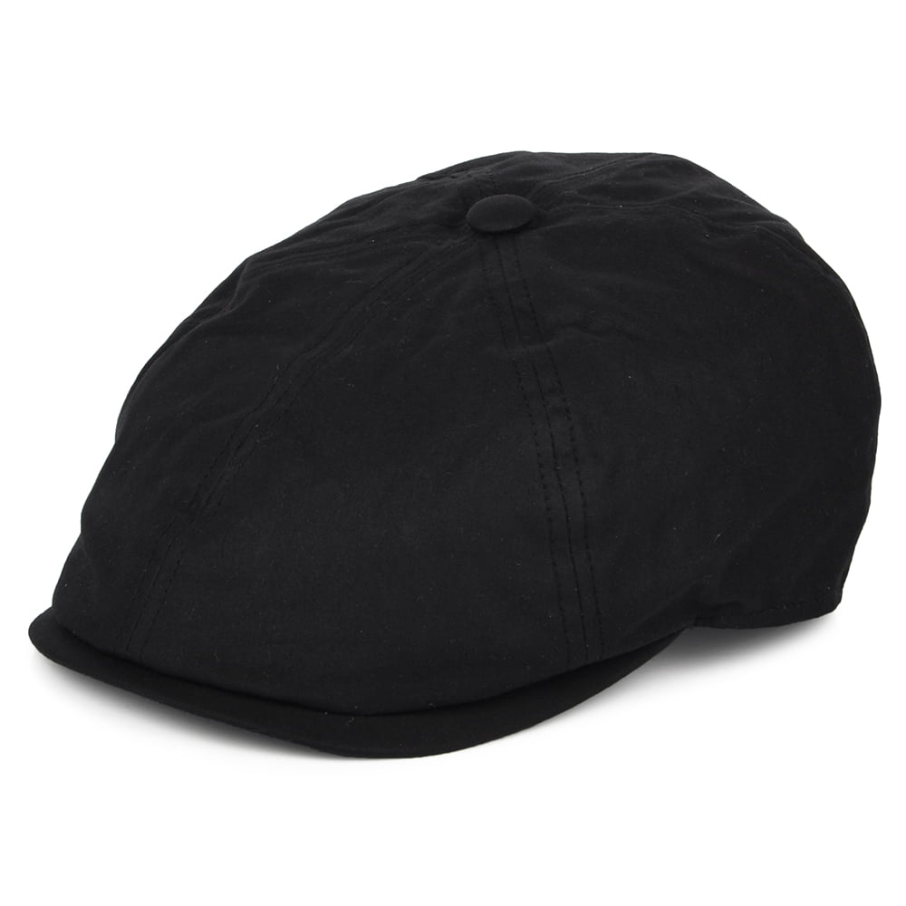 Barbour Hats Portland Waxed Cotton Newsboy Cap - Black