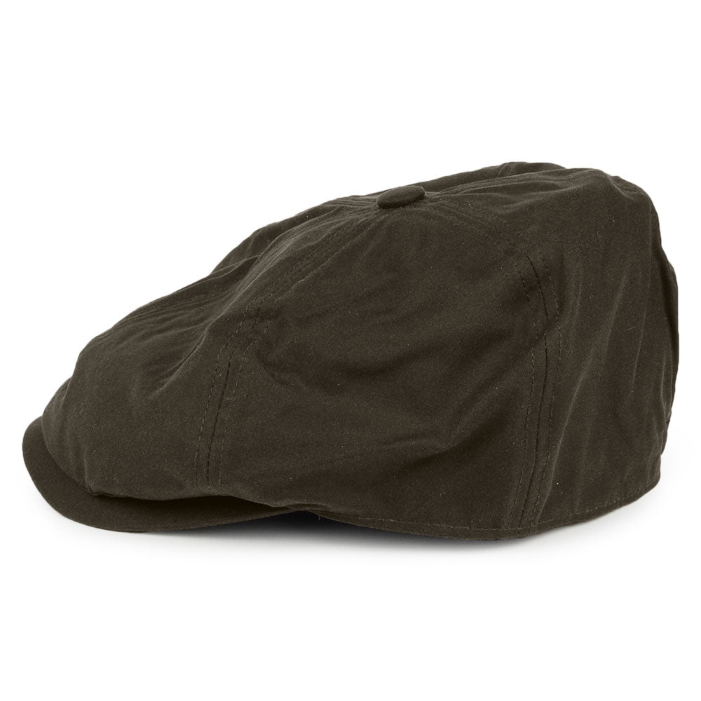 Barbour Hats Portland Waxed Cotton Newsboy Cap - Olive