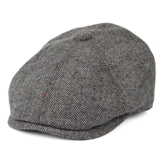 Barbour Hats Tinsley Flecked Herringbone Newsboy Cap - Grey