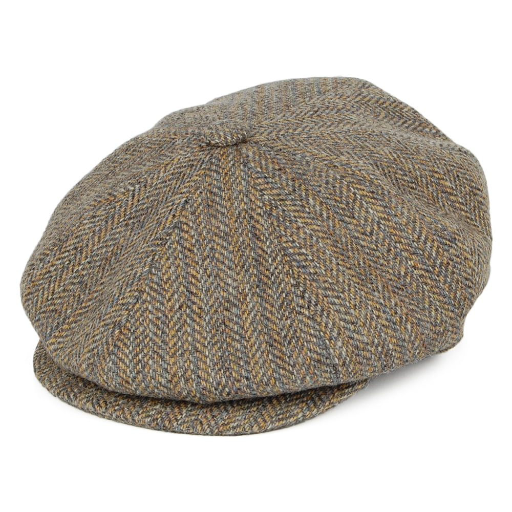 Bailey Hats Galvin Stripe Herringbone Italian Newsboy Cap - Grey-Multi