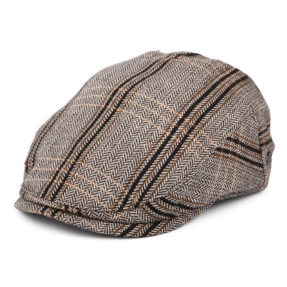 Bailey Hats Byram Striped Flat Cap - Brown