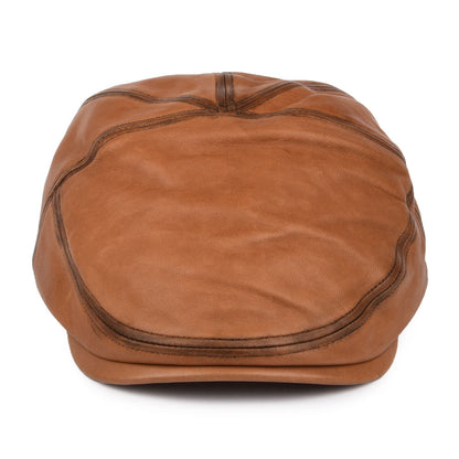 Bailey Hats Glasby Leather Flat Cap - Brown
