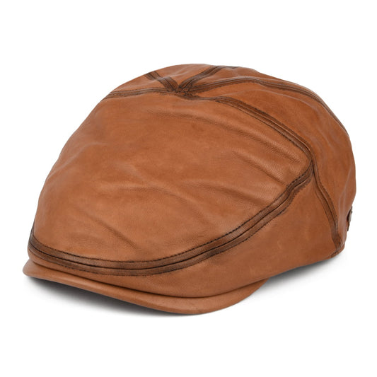 Bailey Hats Glasby Leather Flat Cap - Brown