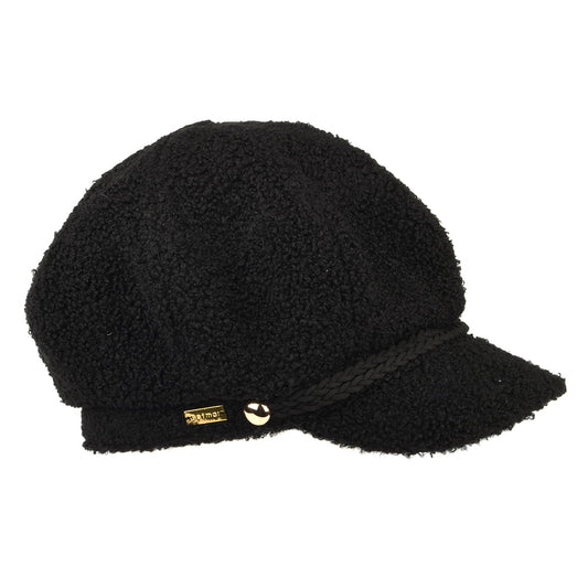 Betmar Hats Lydie Faux Sherpa Baker Boy Cap - Black