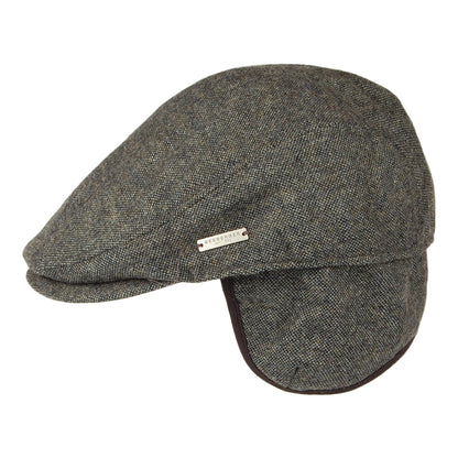 Seeberger Hats Flat Cap with Earflaps - Grey