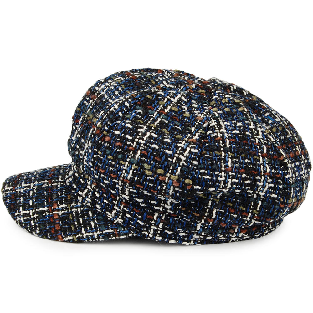 Whiteley Hats Tweed Baker Boy Cap - Blue-Mix