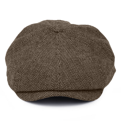 Brixton Hats Brood Herringbone Newsboy Cap - Brown-Khaki
