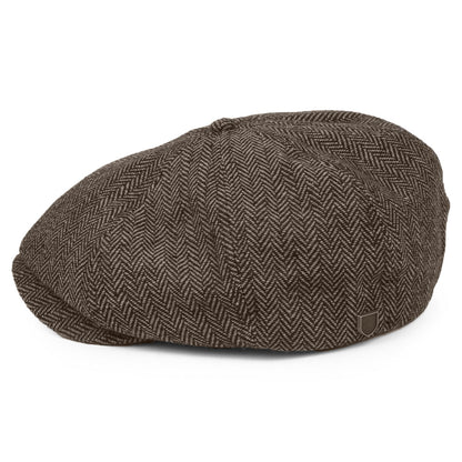 Brixton Hats Brood Herringbone Newsboy Cap - Brown-Khaki
