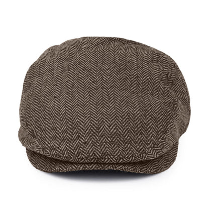 Brixton Hats Hooligan Herringbone Flat Cap - Brown-Khaki