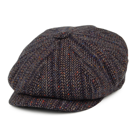 City Sport Donegal Tweed Deep Fit Shannon Newsboy Cap - Blue-Multi