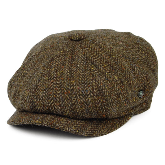 City Sport Donegal Tweed Deep Fit Shannon Newsboy Cap - Moss