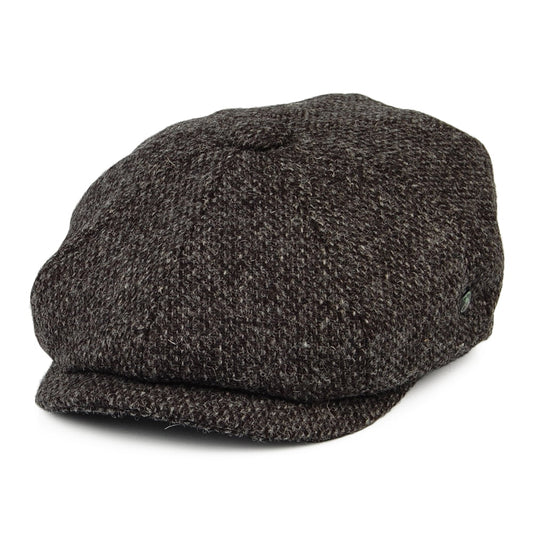 City Sport HARRIS TWEED Marl Deep Fit Newsboy Cap - Charcoal
