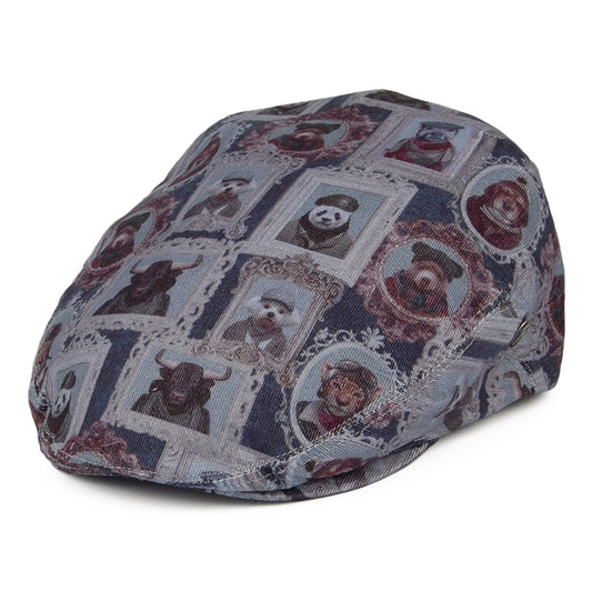City Sport Animal Portrait Flat Cap - Blue-Grey