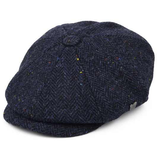 Failsworth Hats Carloway HARRIS TWEED Newsboy Cap - Navy Blue