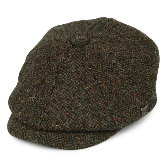 Failsworth Hats Carloway HARRIS TWEED Newsboy Cap - Olive