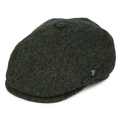 Failsworth Hats Harris Tweed Herringbone Hudson Newsboy Cap - Olive
