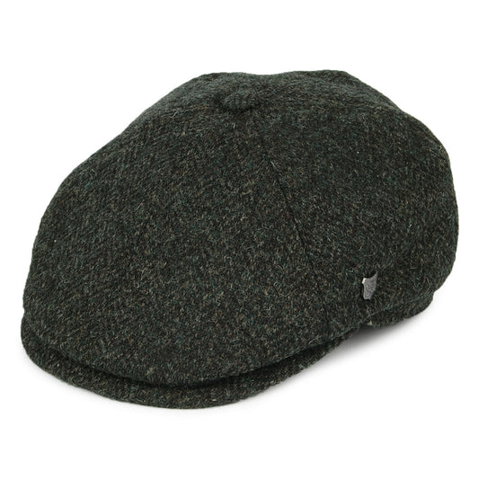 Failsworth Hats HARRIS TWEED Herringbone Hudson Newsboy Cap - Olive