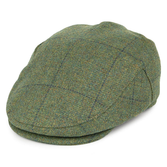 Failsworth Hats Windowpane Waterproof Flat Cap - Moss