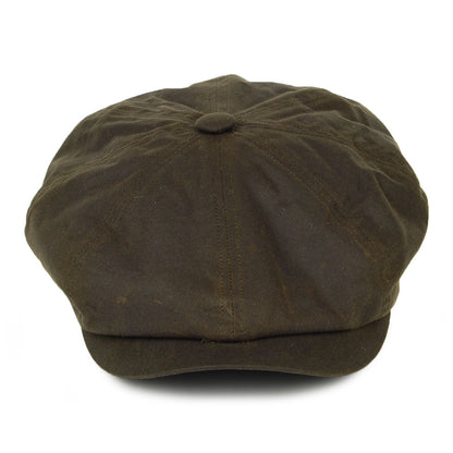 Failsworth Hats Alfie British Waxed Cotton Newsboy Cap - Olive