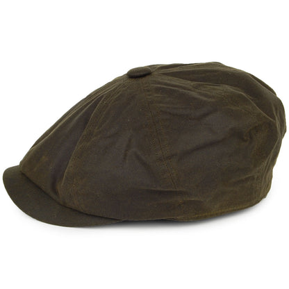 Failsworth Hats Alfie British Waxed Cotton Newsboy Cap - Olive