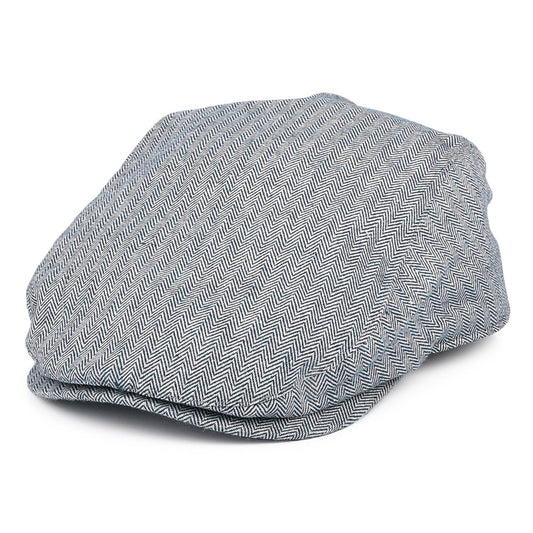 Barbour Hats Fulton Herringbone Flat Cap - Blue