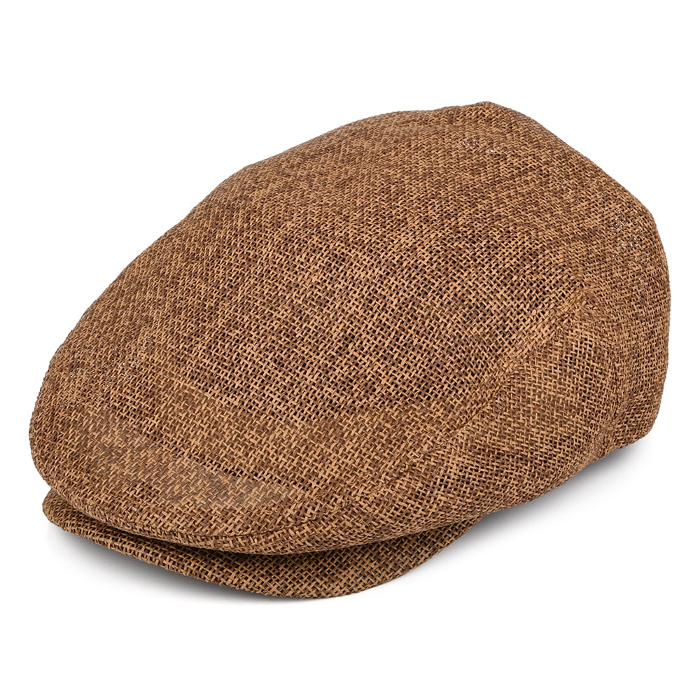 Brixton Hats Hooligan Straw Flat Cap - Toffee