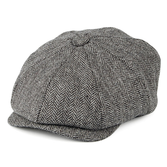 Christys Hats Bespoke Juventus Herringbone Newsboy Cap - Grey