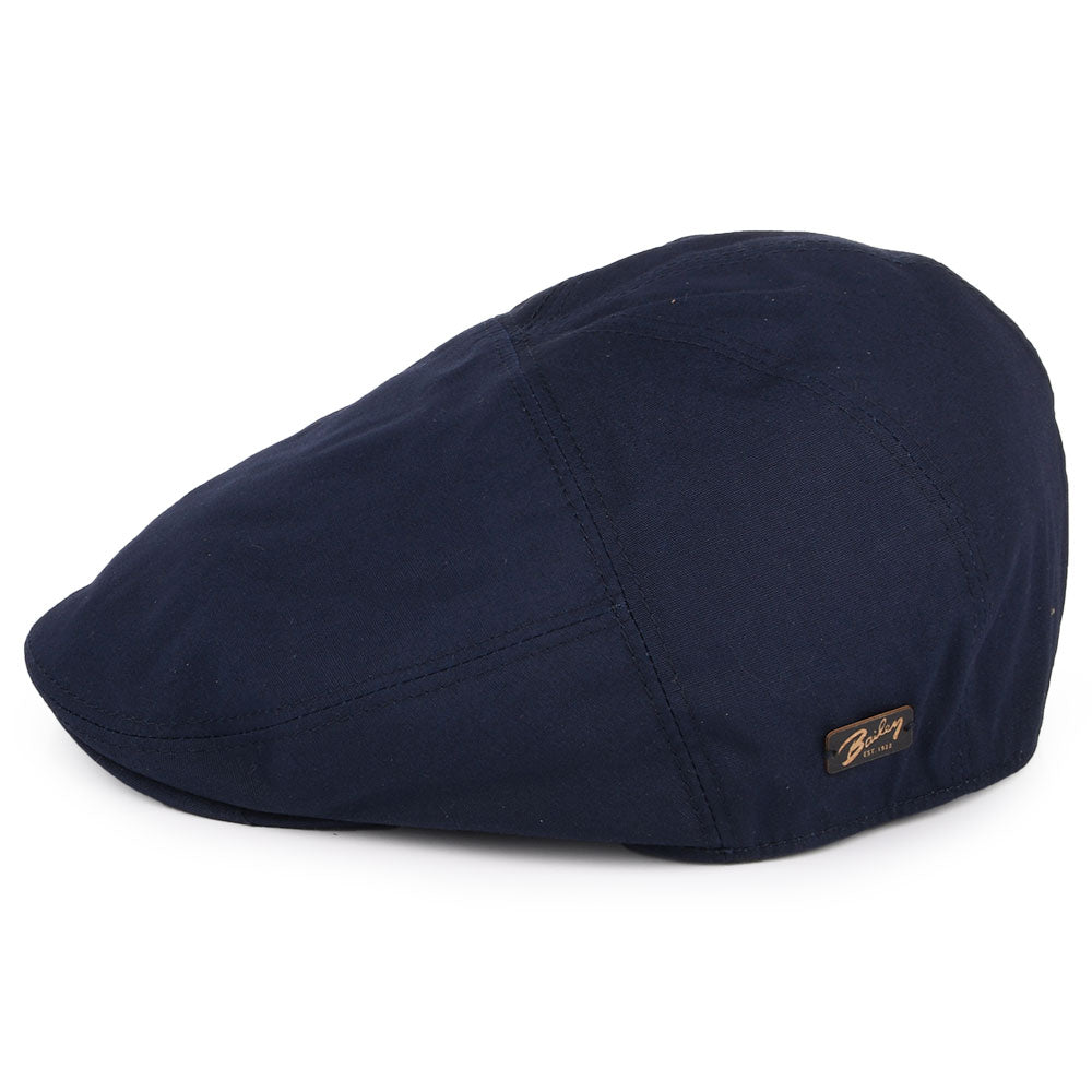 Bailey Hats Graham Showerproof Flat Cap - Navy Blue