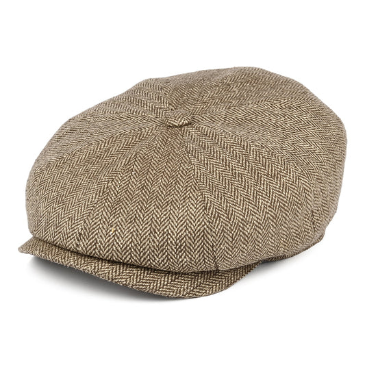 Stetson Hats Hatteras Silk Newsboy Cap - Brown-Wheat