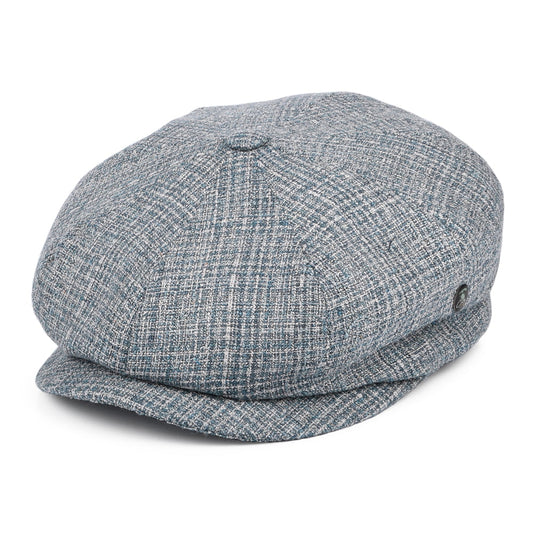 City Sport Check Silk-Wool Newsboy Cap - Blue