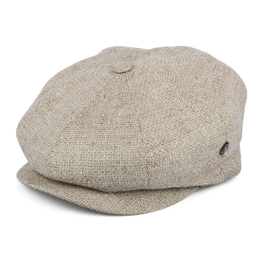 City Sport Linen Blend Newsboy Cap - Tan