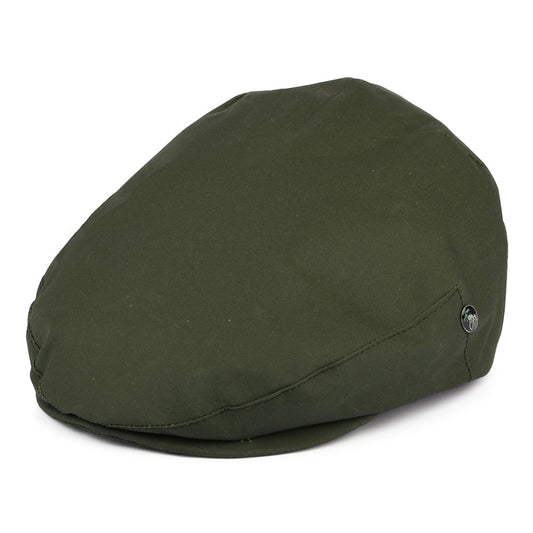 City Sport Millerain Waxed Cotton Flat Cap - Olive