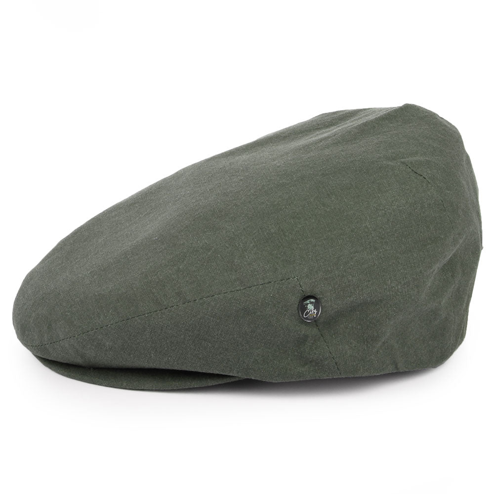 City Sport Washed Cotton Flat Cap - Olive