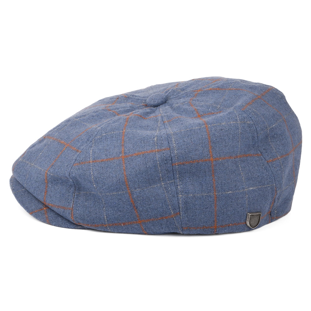 Brixton Hats Brood Plaid Newsboy Cap - Slate Blue