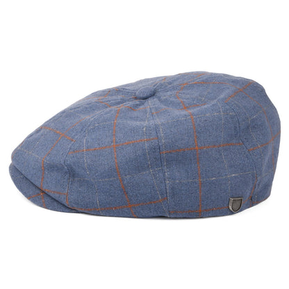 Brixton Hats Brood Plaid Newsboy Cap - Slate Blue