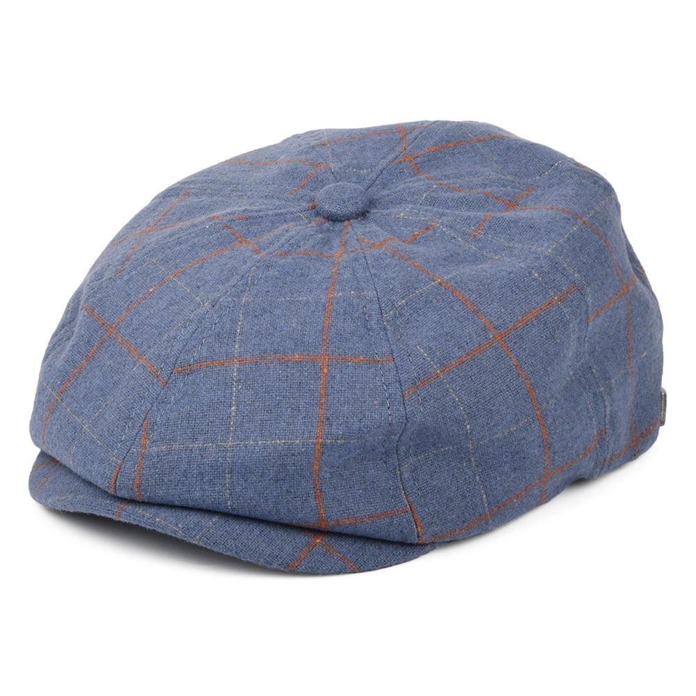 Brixton Hats Brood Plaid Newsboy Cap - Slate Blue