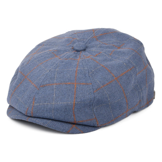 Brixton Hats Brood Plaid Newsboy Cap - Slate Blue