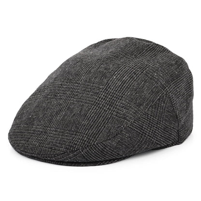 Barbour Hats Wilkin Prince of Wales Check Flat Cap - Charcoal
