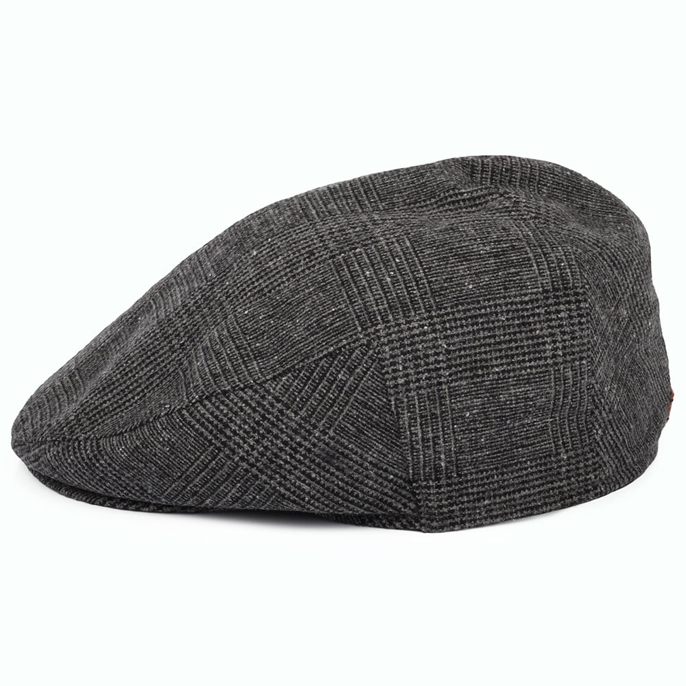 Barbour Hats Wilkin Prince of Wales Check Flat Cap - Charcoal