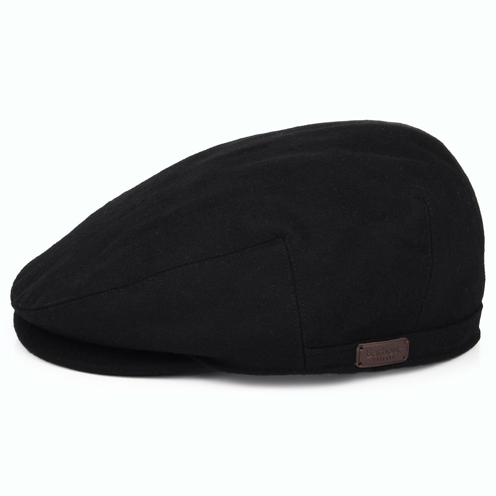 Barbour Hats Redshore Melton Wool Blend Flat Cap - Black