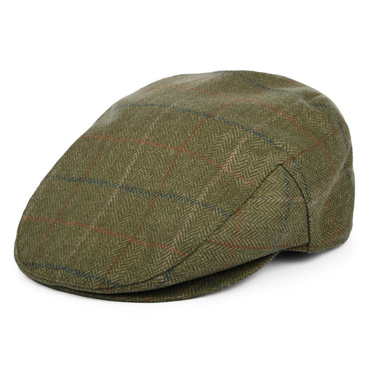 Barbour Hats Moorhen Waterproof Wool Flat Cap - Olive