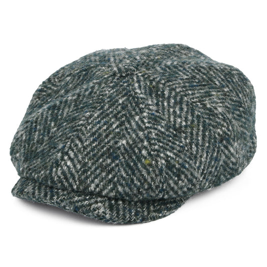 Stetson Hats Hatteras Herringbone Virgin Wool Newsboy Cap - Green-Mix