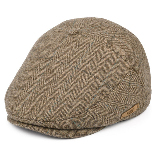 Barts Hats Surr Windowpane Herringbone Flat Cap - Light Brown