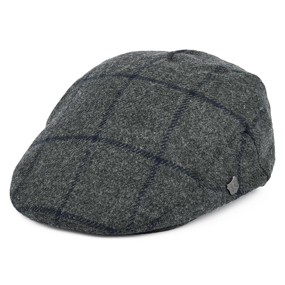 Failsworth Hats Cambridge Windowpane Moons Flat Cap - Grey – Village Hats