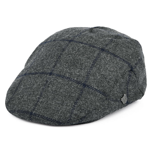 Failsworth Hats Cambridge Windowpane Moons Flat Cap - Grey