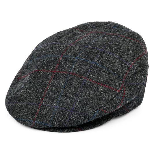 Bailey Hats Lord Windowpane Flat Cap - Charcoal