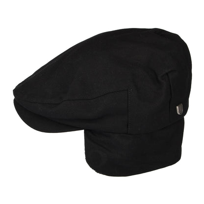 Brixton Hats Hooligan Baggy Flat Cap With Earflaps - Black